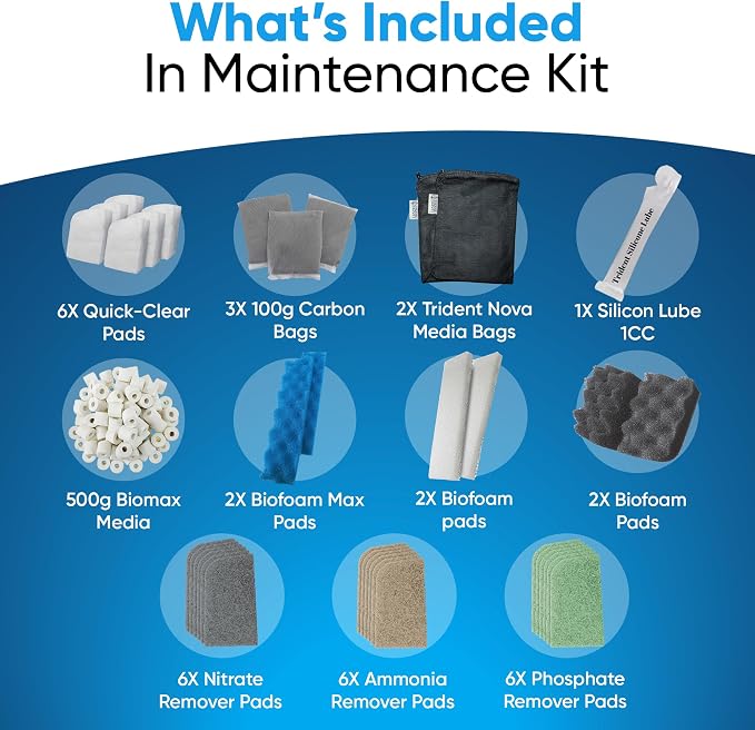 36 Pcs 406/407 Filter Media Canister Filter Maintenance & Replacement Filter Media Kit, Quick Clear, Carbon Bags (300g), Biomax (500g), Bio Foam, Phosphate-Ammonia-Nitrite Remover, Including Mesh Bags