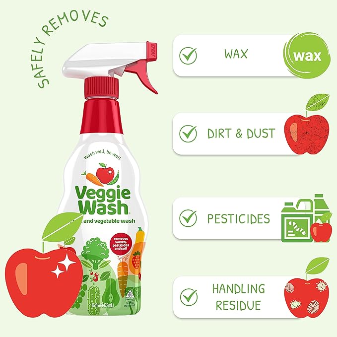Veggie Wash Fruit and Vegetable Wash, Ideal for Cleaning Produce, 1 Gallon