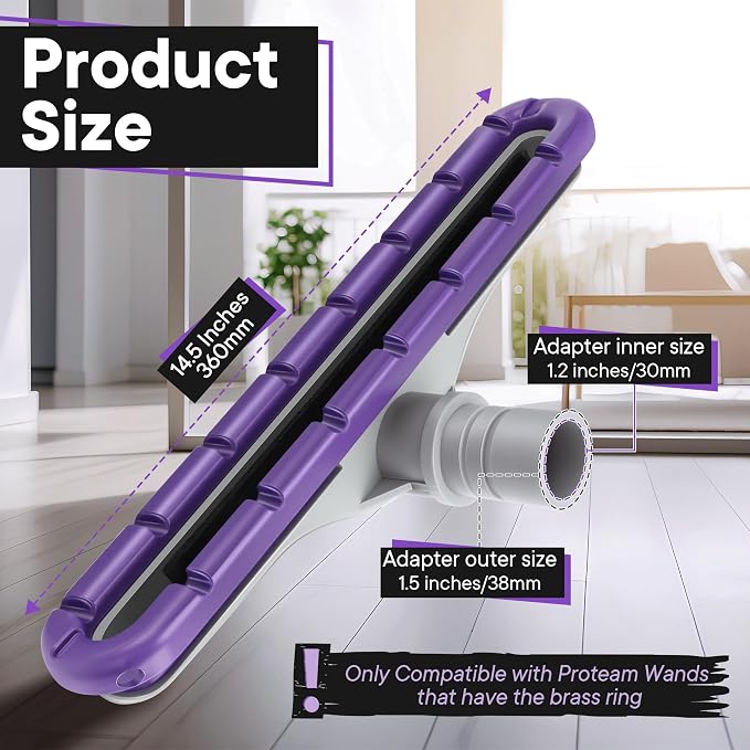 Replacement Floor Tool Compatible with ProTeam 101446 E-Z Glide Backpack Vacuum,Compatible with Hoover C2401, 14" Multi-Surface Brush for Commercial Cleaner (1 Pack,Nylon Brush)