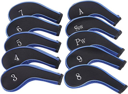 Sword &Shield sports Neoprene Zipper Golf Club Iron Head Covers Iron Covers 10pcs/Set