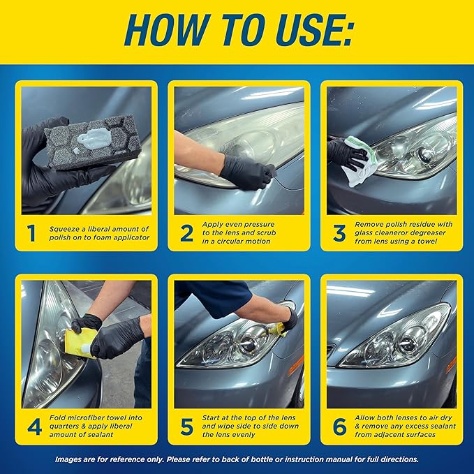 Rain-X 610200 2-Step Headlight Restorer Kit, Restores Clarity of Headlights Preventing Oxidation & Discoloration, Quick & Effective in Just 15 Mins with No Tools or Tape Required