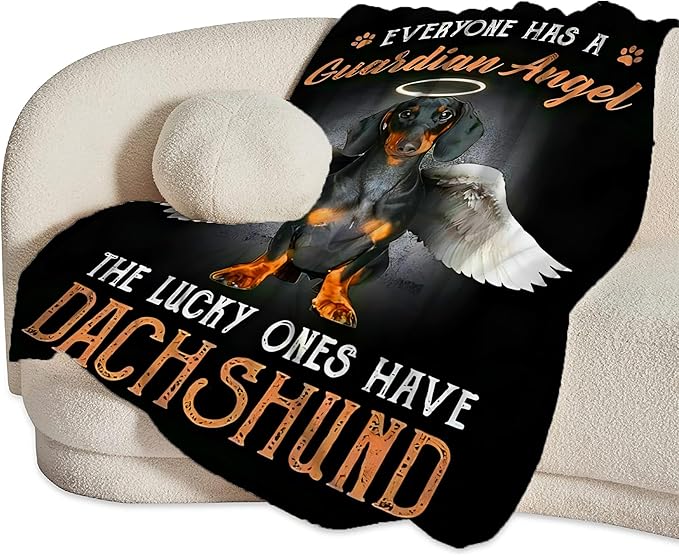 Dachshund Gifts & Decor: Cute Dog Throw Blanket - Soft, Warm, Cozy Fleece for Couch, Sofa, Bed - 50"x40"