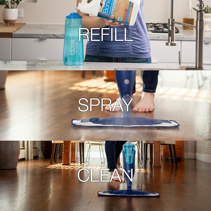 Bona PowerPlus Hardwood Floor Deep Cleaner Refill - 128 fl oz - Refill for Bona Spray Mops and Spray Bottles - Residue-Free Floor Cleaning Solution for Wood Floors