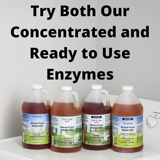 Naturally Preformed Enzyme Cleaner, Enzyme Solution, Multi-Purpose Cleaner, Laundry Additive and More - Concentrate-Fresh and Clean Scent-64oz