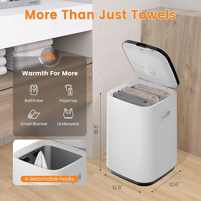 STARLEAD Heated Towel Warmers for Bathroom - 22L Large Towel Warmer Bucket, Auto Shut Off, Fits Up to Two 40"X70" Oversized Towels, Bathrobes, Blankets