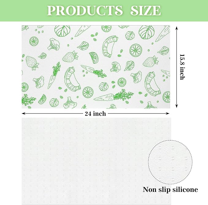 Amyhill 10 Pcs Refrigerator Shelf Liners Absorbent Refrigerator Mats Washable Fridge Drawer Liners for Shelves, Home, Cabinet, Kitchen, Trays, 16 x 24 Inch