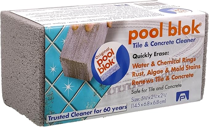 Pool Block, PB-12 by US Pumice, Case of 12, Pumie PoolStone, Pumice Stone for Pools & Spa Tile, Grout & Concrete Cleaning (12)