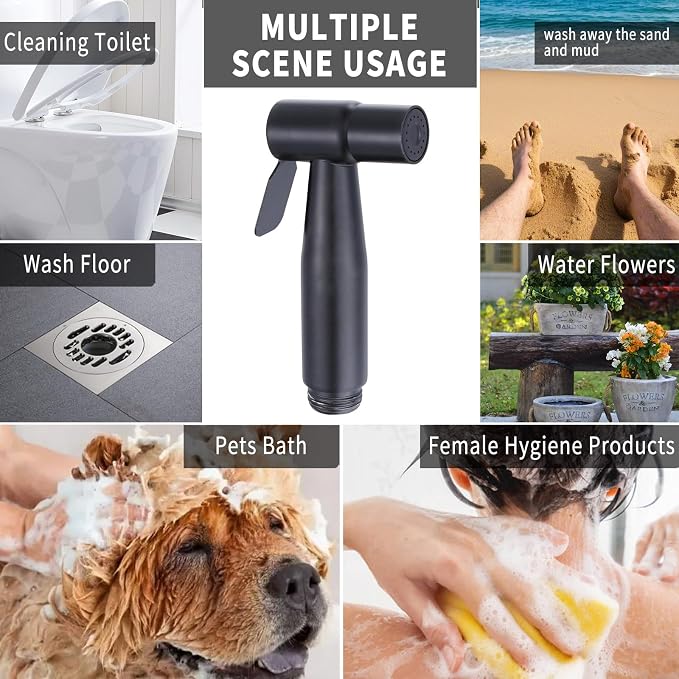 Handheld Bidet Sprayer for Toilet, Brass Jet Spray for Feminine & Baby Wash | Brass bidet sprayer, pressurized jet spray for feminine wash, baby care & toilet cleaning, easy install with all accessories