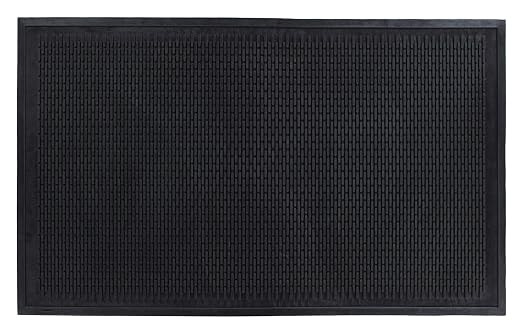 Guardian Clean Step Scraper Heavy-Duty Outdoor Rubber Floor Mat, 3ft x 10ft, Black, Scrapes Shoes Clean of Dirt, Snow, and Grime