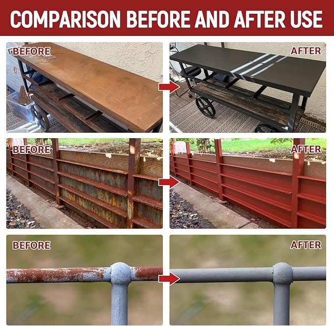 YOA Metal Rust Protective Paint, Matte Silver 32oz. Suitable For Metal, Trailer And Truck Frames, Cargo Boxes, Car Chassis, Boats, Etc. Ultra Powerful Rust Remover, Inhibitor, Converter