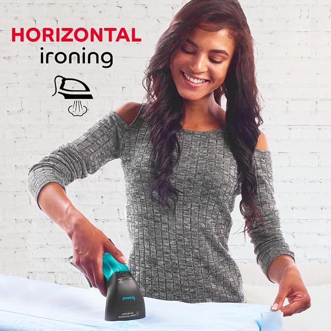 BIZOND Travel Steamer for Clothes - Portable, Handheld for Garment, Fabric and Curtain - No Spitting, Safe, 120V Only, Mini Steam Iron with Metal Plate - Compact Home Wrinkle Remover (Black)