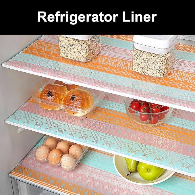 Cooyes Shelf Drawer and Cabinet Liner, Washable Oil-Proof Shelf Liners for Kitchen Cabinets, Shelves, Refrigerator, Non-Adhesive Drawers Mats（23.6" W x 236" L）
