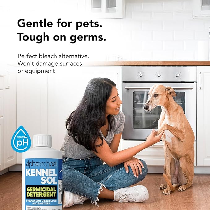 KennelSol Dog Crate Cleaner & Disinfectant for Kennels, Cages, Floors, Litter Boxes & Hard Surfaces | EPA-Registered, Kills Bacteria & Viruses, Parvo Disinfectant | 16 Fl Oz