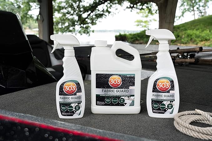 303 Products Marine Fabric Guard, Water Repellent Fabric Protector for Boat Covers, Canvas & Marine Fabrics – Restores Water & Stain Resistance, Safe for All Fabrics, 32 oz (6 Pack)