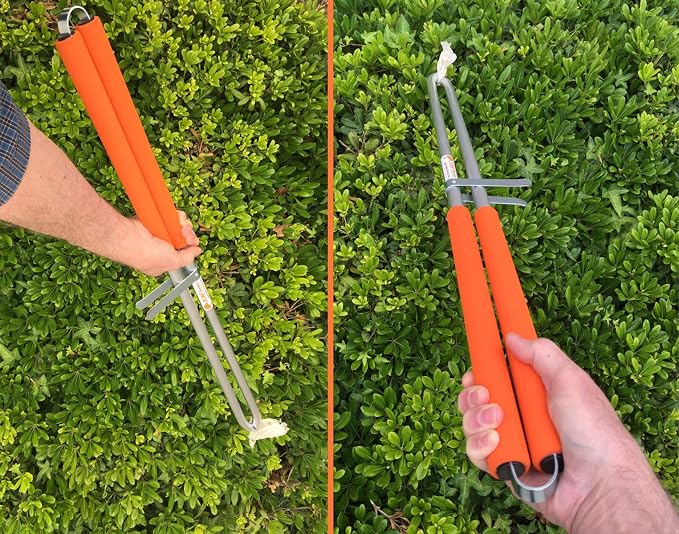 ArcMate Waterway Litter Picker Grabber Tool – Adjustable 24"–33" Reach, Tweezer-Style Pick Up Tongs for Trash Cleanup, River, Lake & Shoreline Use, Lightweight, Orange (15080)
