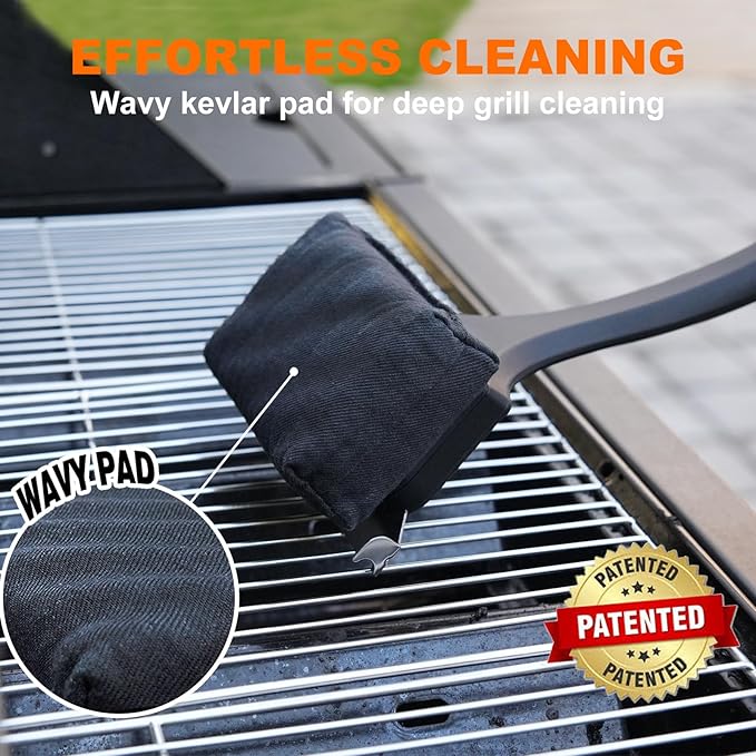 Grill Brush Cleaning Heads - Bristle Free Grill Brush Replace Head for Outdoor Grilling Steam Cleaner Tool, Gifts for Men Dad BBQ Lovers - Black(G635)