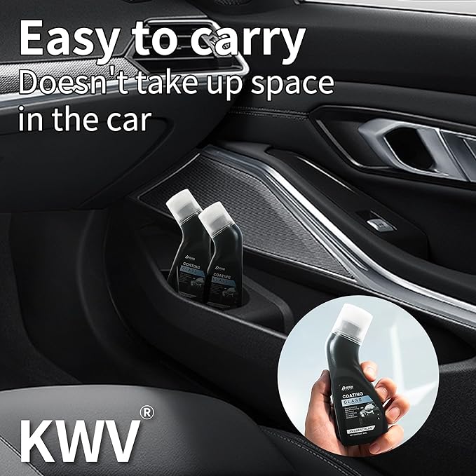 KWV Magic Gem Coating Glass - 4 PCS Portable Anti-Fog Coating Agent with Applicator Micro-Molecular Wiper for Car Windshields Cleaner Tool Set Crystal Shield Quick Defogging for Windows Mirrors 3fl.oz