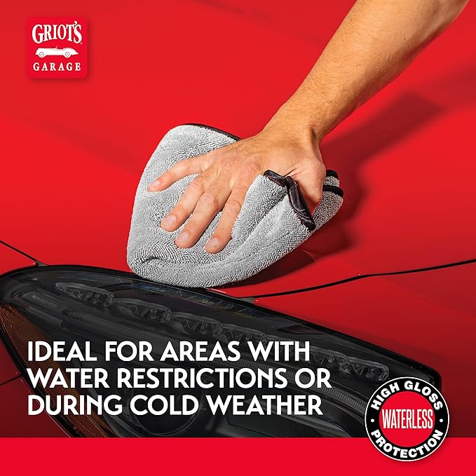 Griot's Garage Spray-On Car Wash for Vehicle Cleaning and Detailing, Rinseless and Waterless, No Hose and Bucket Needed, With Carnauba Wax Protection, 10984, 22oz