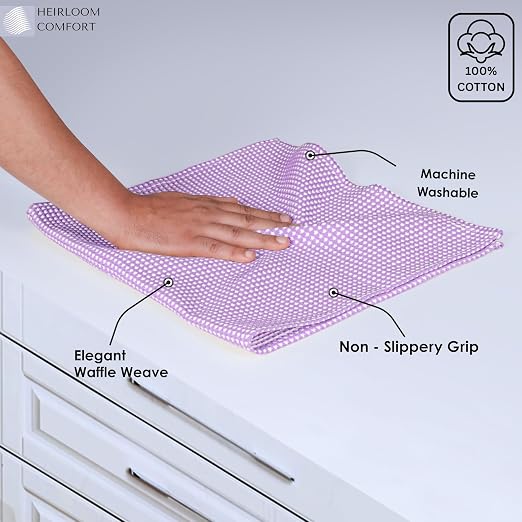 12 Pack Dual Tone Waffle Weave Dish Cloth, 12x12 Inches, 100% Cotton, Reversible, Super Absorbent, Quick Dry, Durable Dishcloth Set, Soft Hand Towels for Cleaning, Lavender