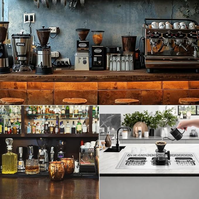 Embedded Stainless Steel Drip Tray,for Home Kitchen Hotel Cafe Restaurant,for Glass Drainer and Brewing Station Perfect for Beverage Shops (28.54x14.17 Inch-Silver)