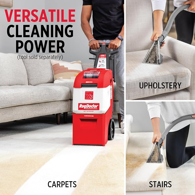 Rug Doctor Mighty Pro X3 Commercial Carpet Cleaner with Pet Cleaner Bundle | Includes 48 oz Pet Stain & Odor Solution and 22 oz Urine Eliminator Spray for Tough Pet Stains and Odors.