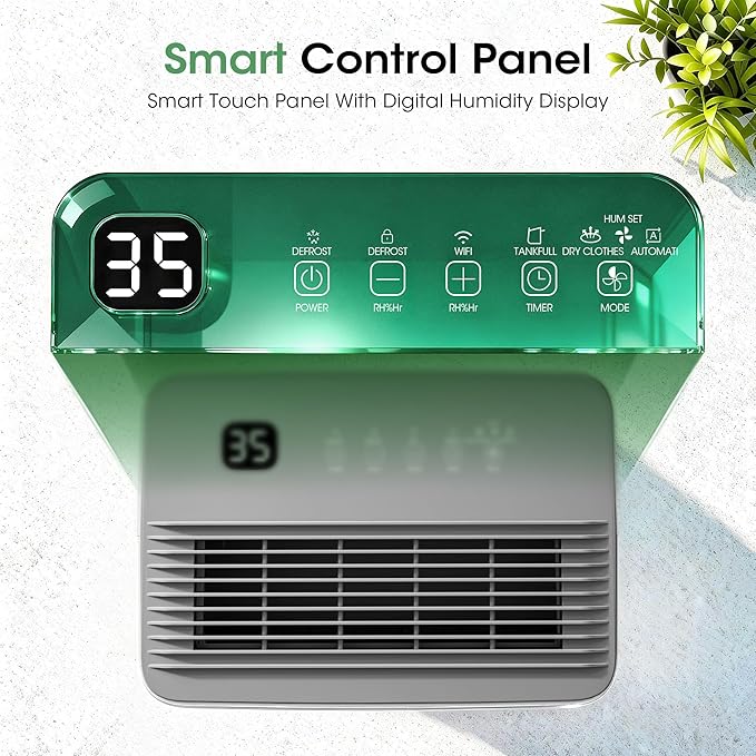 2500 sq.ft Dehumidifier for Basement, Smart APP WiFi Control,35 Pint Dehumidifiers for Home with Drain Hose, 24H Timer & Child Lock, Quiet & Eco, Ideal for Large Rooms, Bathroom, Bedroom, New Upgraded