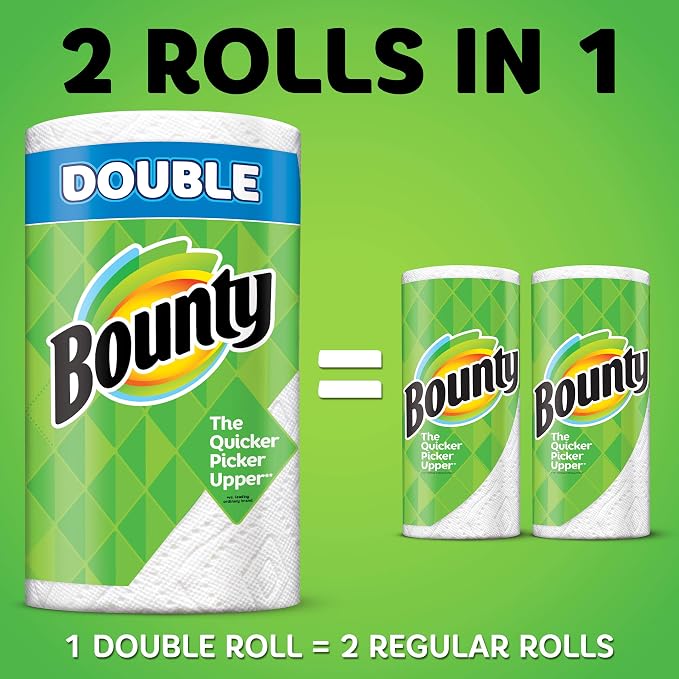 Bounty Select-A-Size Paper Towels, Print, 6 Double Rolls = 12 Regular Rolls