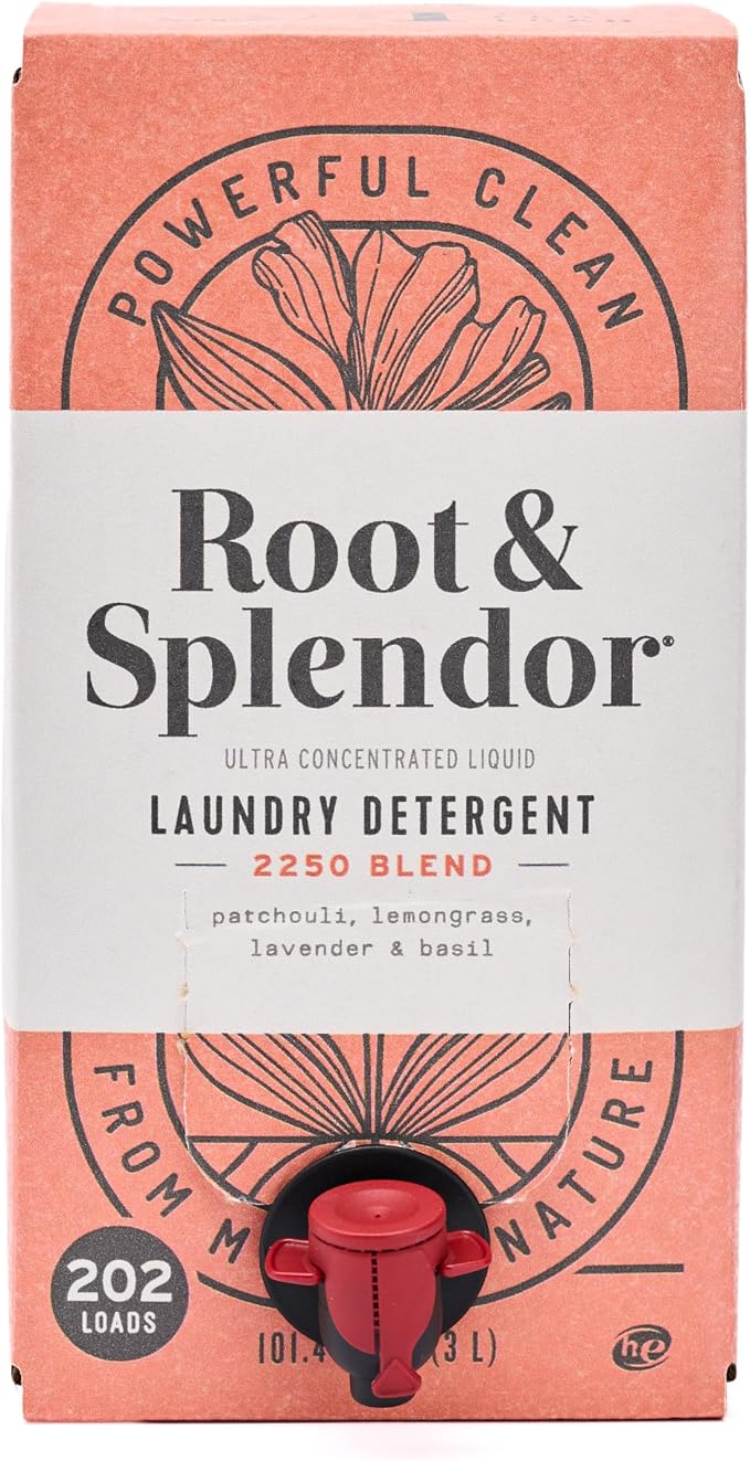 Root & Splendor Ultra Concentrated Non Toxic Laundry Detergent Liquid - Plant Based & Eco Friendly Enzymatic Laundry Soap, 2250 Scent, 3 Liter, 202 Loads