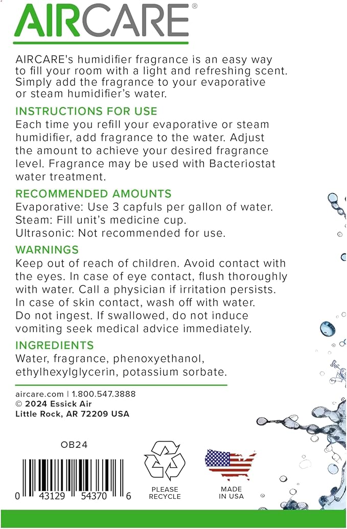 Ocean Breeze Humidifier Fragrance and Bacteriostat Combo Pack