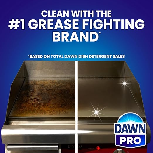 Dawn PRO Hi-Temp Grill and Griddle Cleaner, Commercial Grade, Bulk Liquid Bottles + 1 Spray Nozzle, 32 oz (Case of 6)