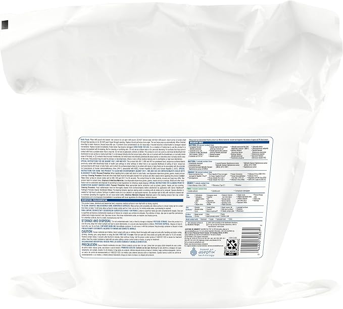 Clorox Healthcare Hydrogen Peroxide Cleaner Disinfectant Wipes, 12" x 11", Refill for Bucket, 185 Count, Pack of 2 (Package May Vary)