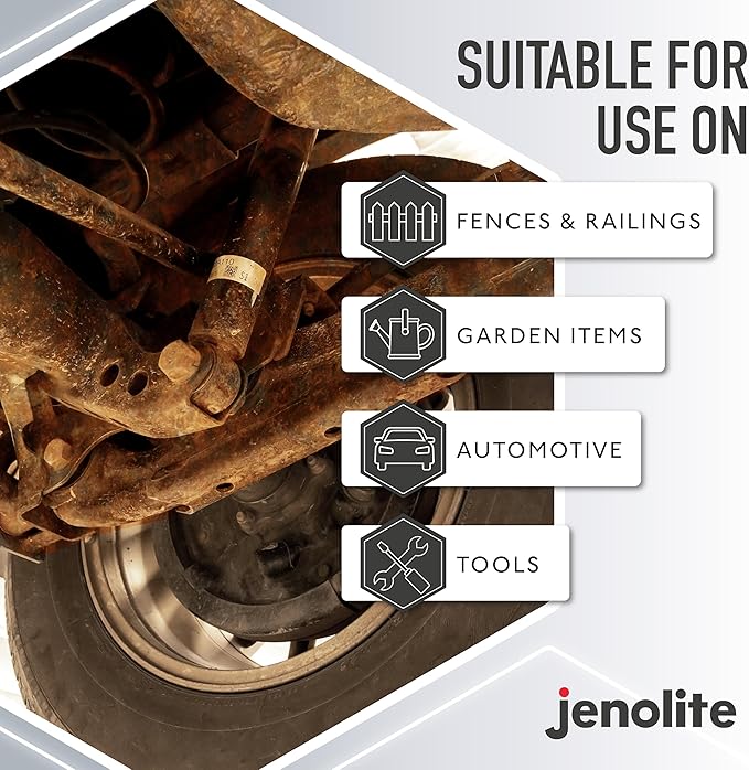 JENOLITE Rust Converter for Metal 5 L (1.32 Gallons). All In One Fast‑Acting Water‑Based Rust Reformer, Inhibitor & Primer. Converts Rust to a Paint Ready Surface. Made in Britain.
