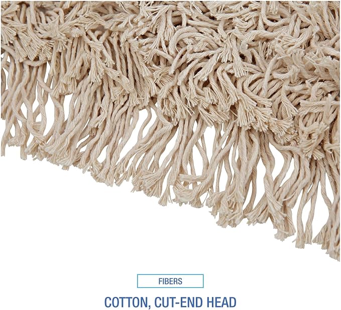 Boardwalk Cotton Dry Mopping Kit, 36 x 5 Natural Cotton Head, 60" Natural Wood Handle