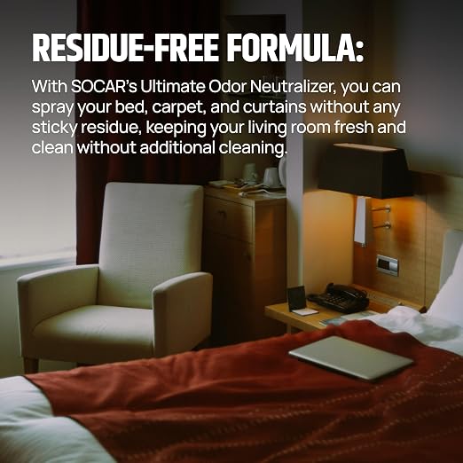 SOCAR CHEMICAL - Odor Neutralizer Eliminates odors for Home, Office, Gym, Car. Eliminates Unwanted Smells from Pets, Cooking, Sports Gear, Urine, Vomit & Unwanted, Strong Odor 32oz Liquid Spray