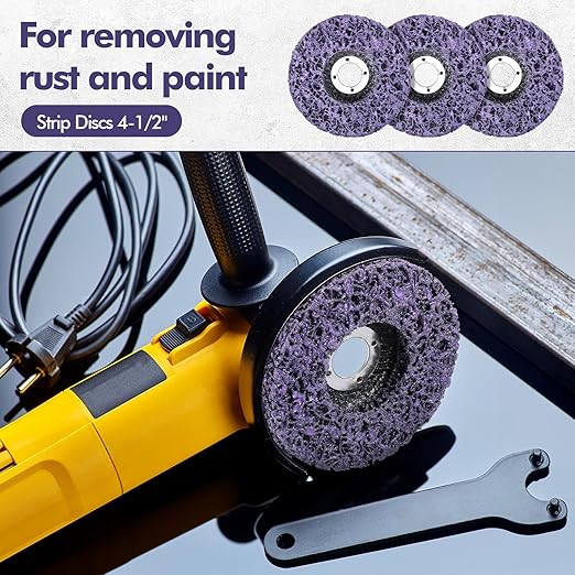 Landhoow 20 Pcs Strip Discs Rust Remover Wheel 4-1/2'' x 7/8'' Stripping Wheel Paint Disc Abrasive for Rust Oxidation Welds Metal and Wood Angle Grinder