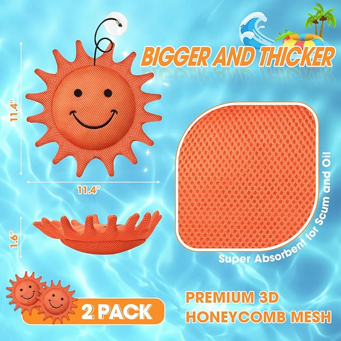 Hot Tub Scum Absorber, Hot Tub Accessories, Spa & Pool Scum Eliminating Balls,Hot Tub Scum Sponge for Hot Tub Oil Absorbing Sponge for Hot Tub Skimmer, Hot Tub Sponge Scum Remover (Sunflower)