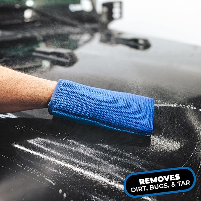 The Rag Company - Ultra Clay Decontamination Mitt - Easy to Use; Effective Cleaning & Release of Paint Contaminants; Increase Wax & Sealant Bond; Enhance Gloss &Color Depth; Fine Grade (8.7"x5.7")