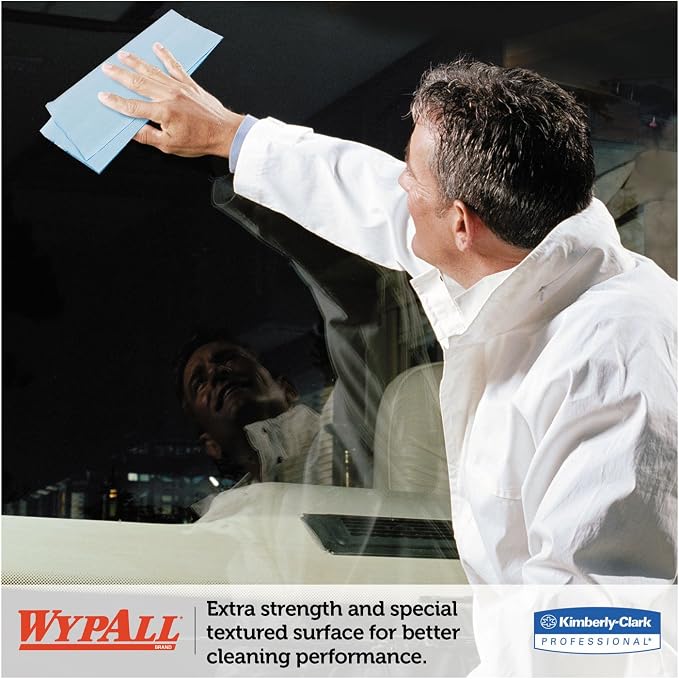 WypAll 05120 L10 Windshield Wipers, Banded, 2-Ply, 9 3/10 x 10 1/2, 140/Pack, 16 Packs/Carton