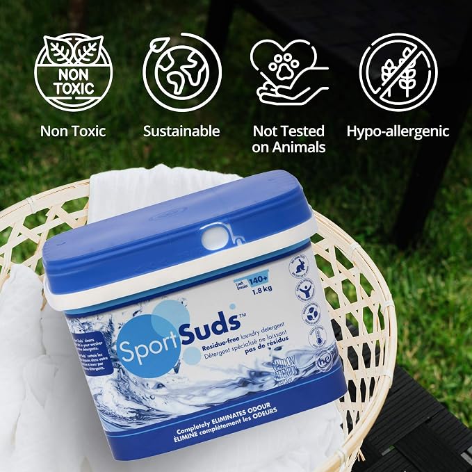 Sport Laundry Detergent, Odor Eliminator Technology, Laundry Soap for Workout Clothes and Everyday Use - Sport Suds 1.8Kg