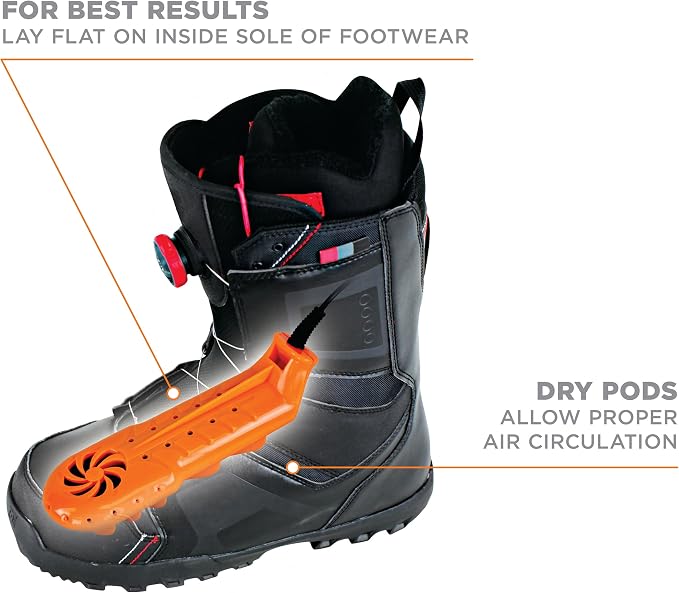DryGuy Travel Dry DX Boot Dryer and Shoe Dryer, Orange & Black (Pack of 6)