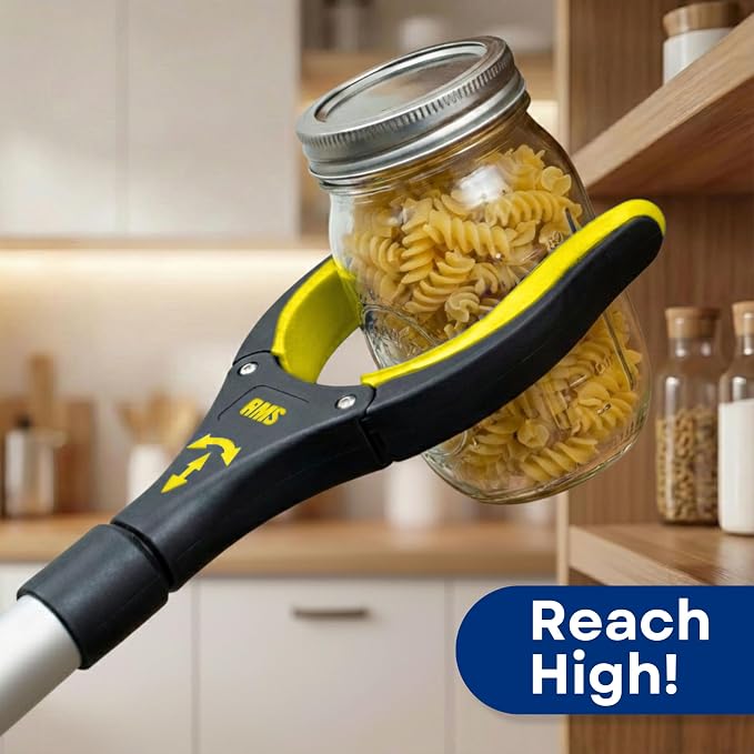 RMS 2-Pack 21 Inch Grabber Reacher with Rotating Jaw - Mobility Aid Reaching Assist Tool