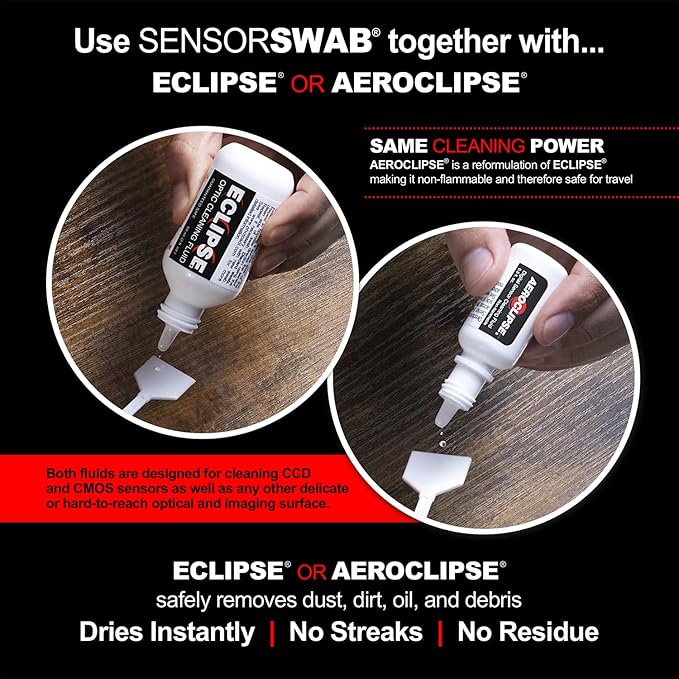 Sensor Swab Ultra 33mm Swabs - Camera Sensor Cleaner Swabs for Cleaning Medium Format Mirrored or Mirrorless SLR & DSLR Cameras. Sensor Dust & Oil Remover (Pack of 100)