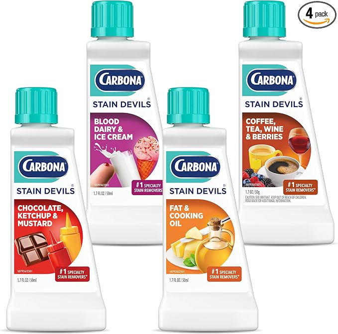 Carbona Liquid Stain Devil Food Clean Up Combo Set | Spot Stain Remover for Clothes