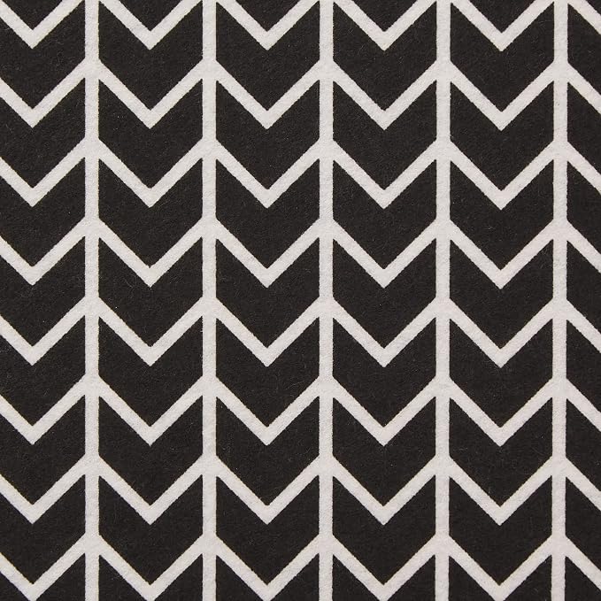 DII Fridge & Shelf Liner Collection Non-Adhesive, Cut to fit, Machine Washable, 12x20, Black Herringbone, 2 Piece