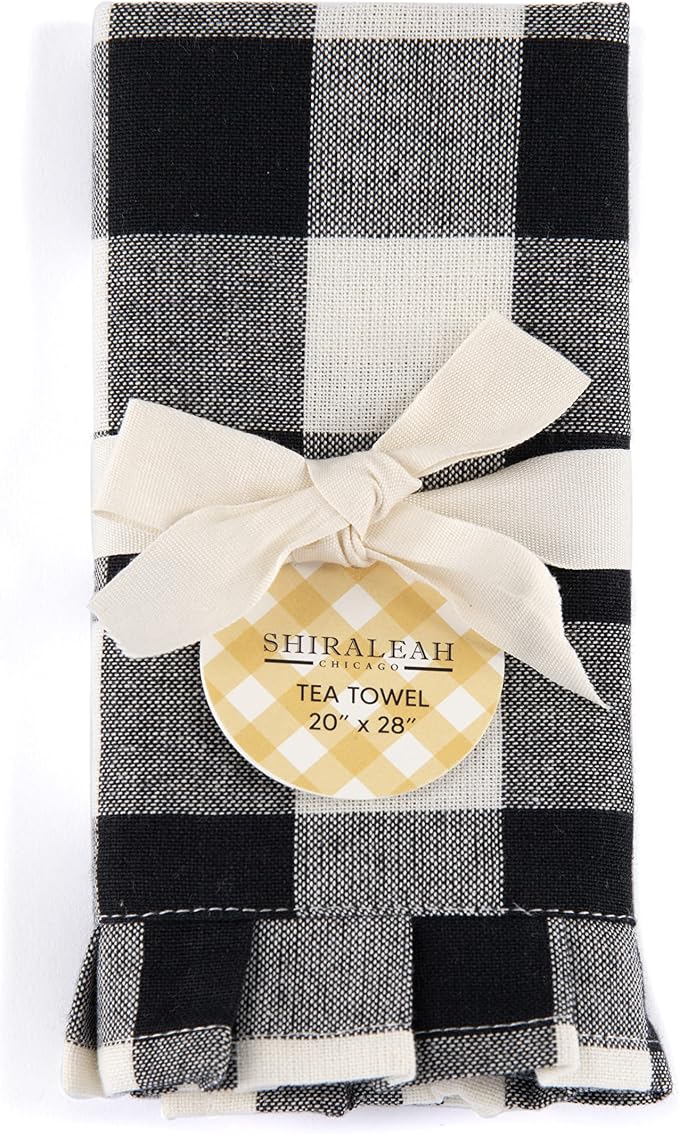 Shiraleah Gina Black And White Check Tea Towel