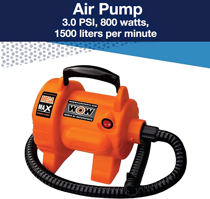 Wow Sports Mega Max 110V AC Electric Air Pump - 3.0 PSI - for Towables & Large Boating Inflatables - Includes Cord