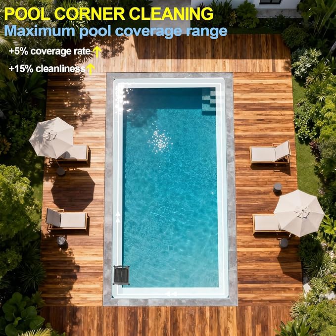 Solar Powered Robotic Pool Skimmer, Automatic Pool Surface Cleaner Robot with 24/7 Continuous Cleaning, App Control, Dual Charging, Ideal for Above Ground & In-Ground Pools (Black)