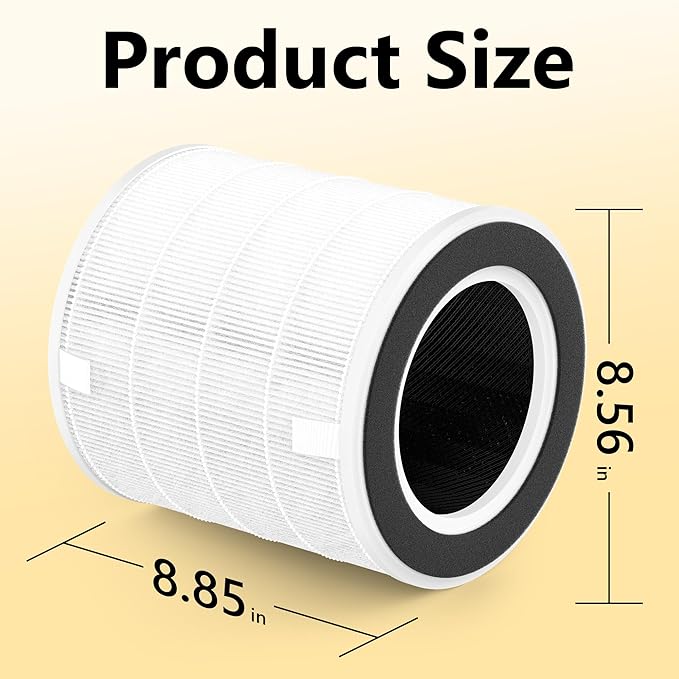 2-Pack PB6866 Replacement Filters Compatible with Pureborne Air Purifier, 3-Layer H13 True HEPA Filter System with Activated Carbon