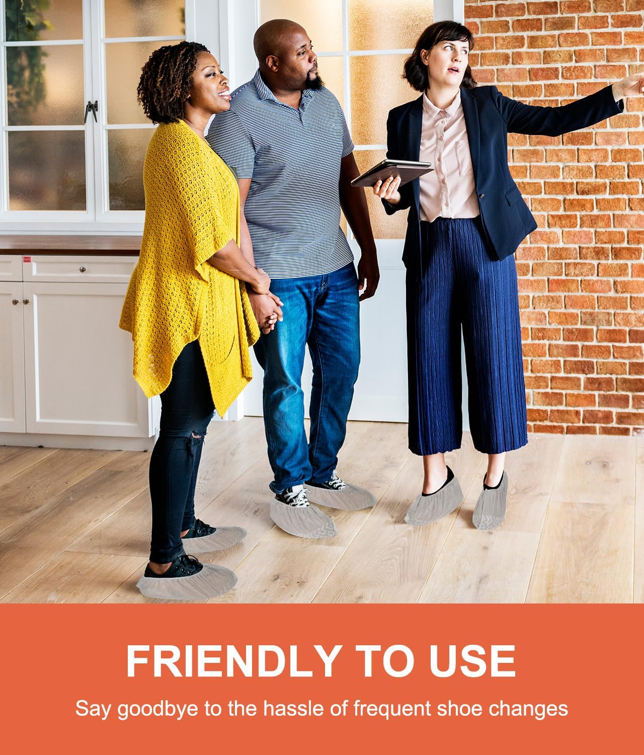 Shoe Covers Disposable 200 Pack, Non-Woven Booties for Shoes Covers,Durable Non Slip Shoe Protectors for Indoors, Breathable & Stretchable Fit for Most Sizes –Protector for Home, Real Estate, Work