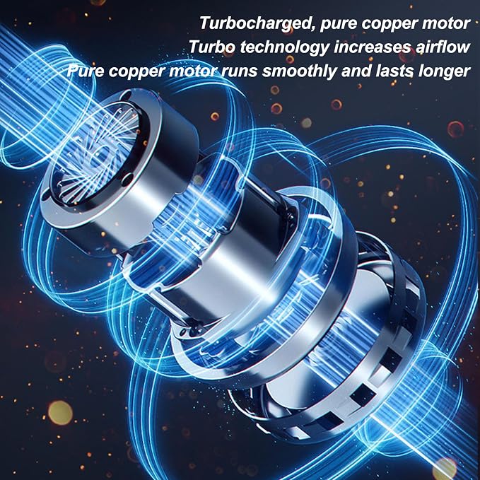 Electric Air Atomizer High Speed PETG Hand Turbo Fan 140000RPM Professional Outdoor Car (Grey)